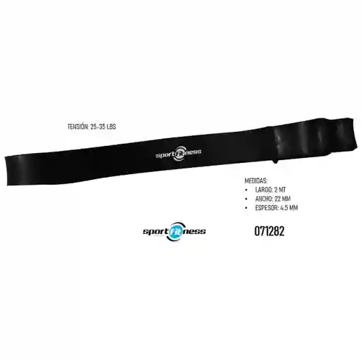 Banda De Poder Elástica Negra Sportfitness 25/50 Lbs Tension
