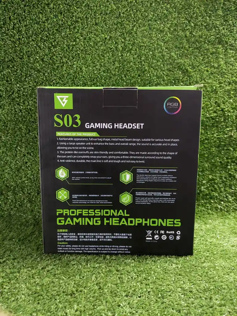 Diadema Gamer Professional S03 | Gaming Headphones | Rgb Light | Audifono | Microfono | Calidad