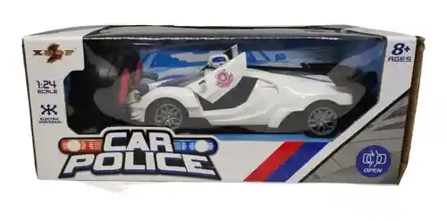 Carro Policía Control Recargable Abre Puerta Inalámbrico Blanco