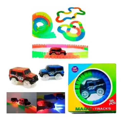 Magic Track Carro Luz Pista 56 Piezas Juguete Niños Regalo