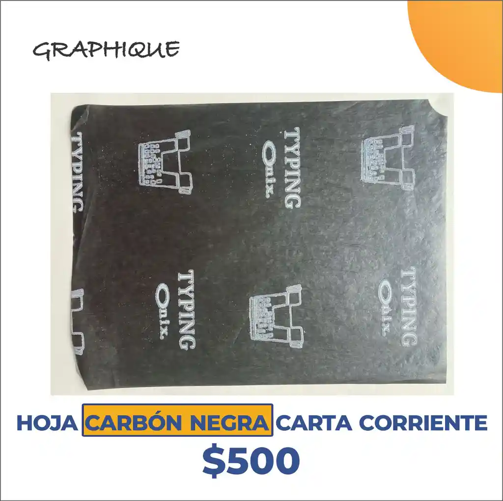 Hoja Carbón Negra Carta Corriente