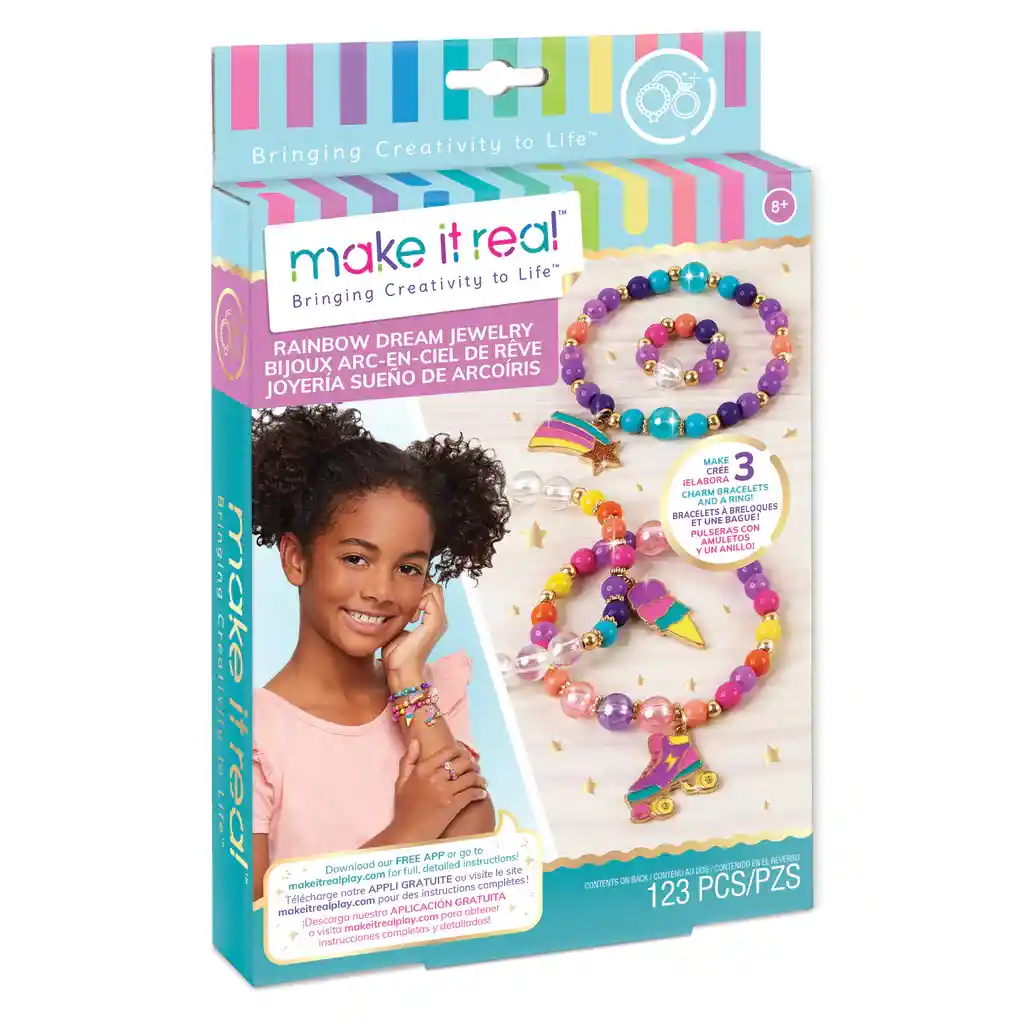 Kit Para Hacer Pulseras Perlas Colores Juguete Para Niña