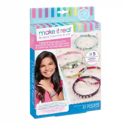 Kit Para Hacer Pulseras Tejidas Brillantes Juguete Para Niña