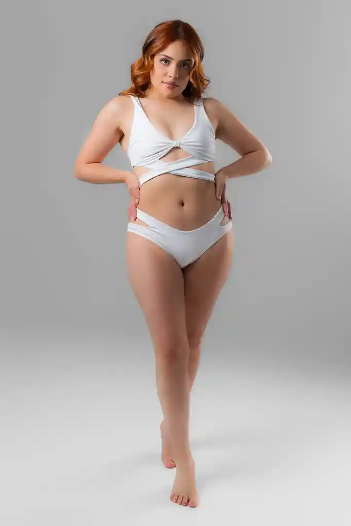 Vestido De Baño Bikini Heart Ref. Fuego Blanco Talla S