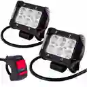 2 Exploradoras 6 Led 12000lm 72w Fija Estrober Switch Gratis