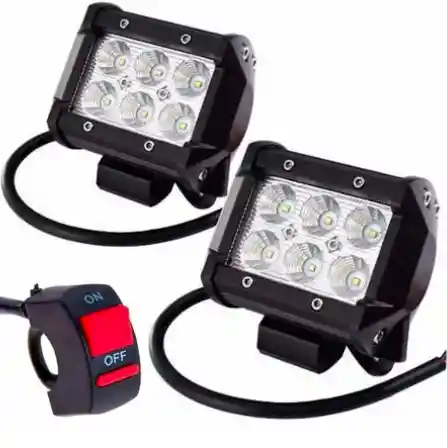 2 Exploradoras 6 Led 12000lm 72w Fija Estrober Switch Gratis