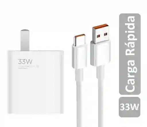 Cargador Tipo C Carga Rápida 33w Watts Celular Android Samsung Xiaomi Motorola