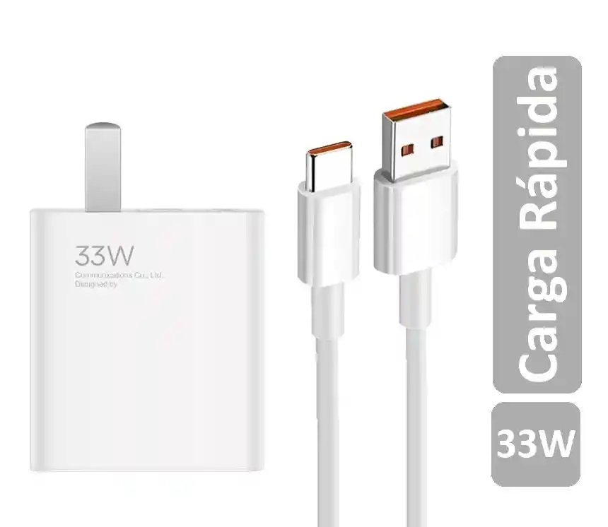 Cargador Tipo C Carga Rápida 33w Watts Celular Android Samsung Xiaomi Motorola