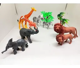 Animales De Juguete Zoológico Selva Goma Pesebre Maquetas