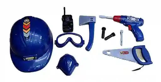 Set Kit De Herramientas Construcción Para Niños Juguete Azul