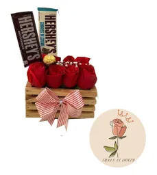 Rosas Rojas, Ferrero Y Hershsey Dulce Regalo