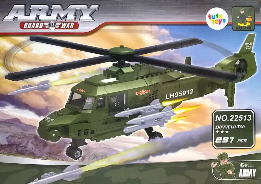 Juguete Armable Armatodo Helicóptero Militar Guard-max-war 297pcs