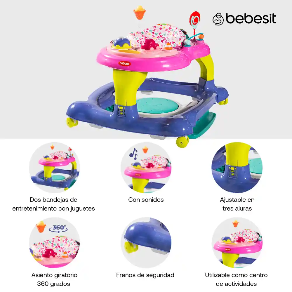 Bebesit Multi Activity Caminador + Mecedora + Saltarin 3 In 1 Girl