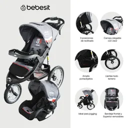 Travel Cochesystem Jogger X7 Sport Gray Coche 4 En 1