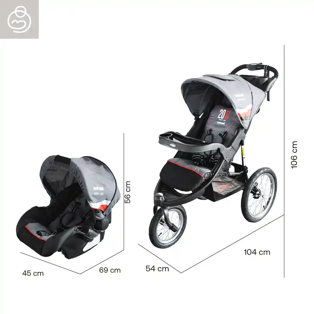 Travel Cochesystem Jogger X7 Sport Gray Coche 4 En 1