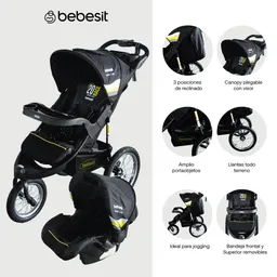 Travel Cochesystem Jogger X7 Sport Black Coche 4 En 1