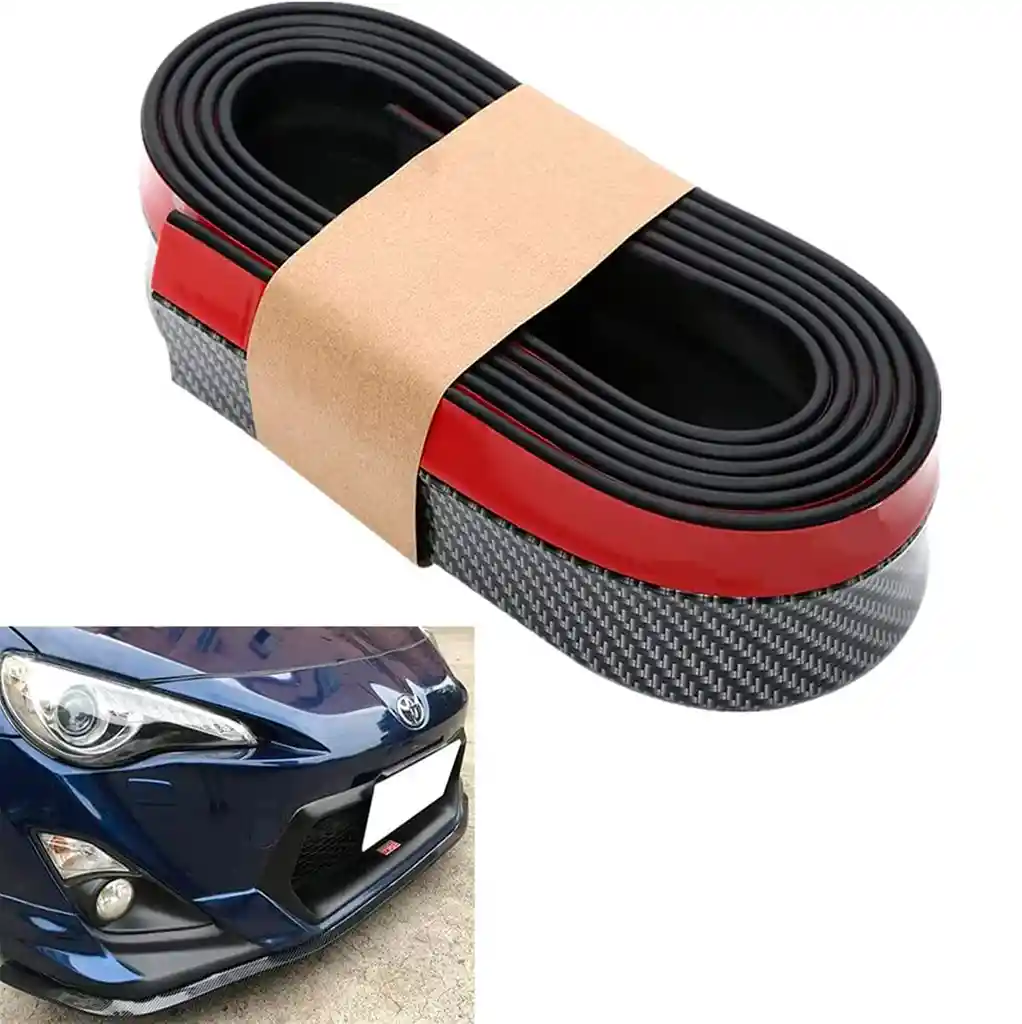 Lip De Bumper Universal Tipo Fibra De Carbono Tunning Carro