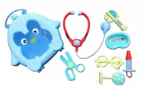 Kit Set De Doctor Doctor Maleta Pingüino Búho Juguete Azul