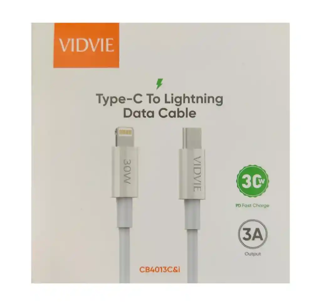 Cable Tipo C A Lightning Carga Para Iphone Vidvie Original 30w