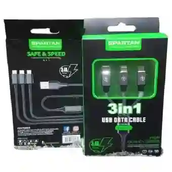 Cable 3 En 1 Para Ios, V8 Y Tipo C - Spartan