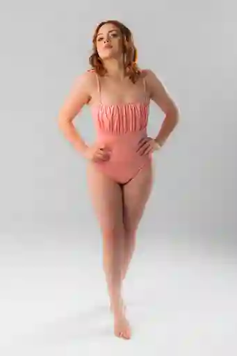 Vestido De Baño Enterizo Heart Ref. Aire Salmon Talla S