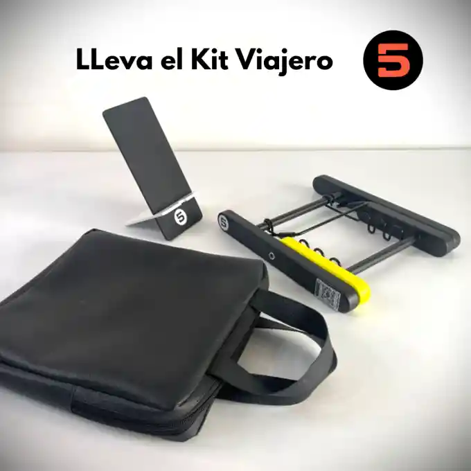 Kit Soporte Elevador De Portátil Móvil5, Funda Y Portacelular - Negro/amarillo