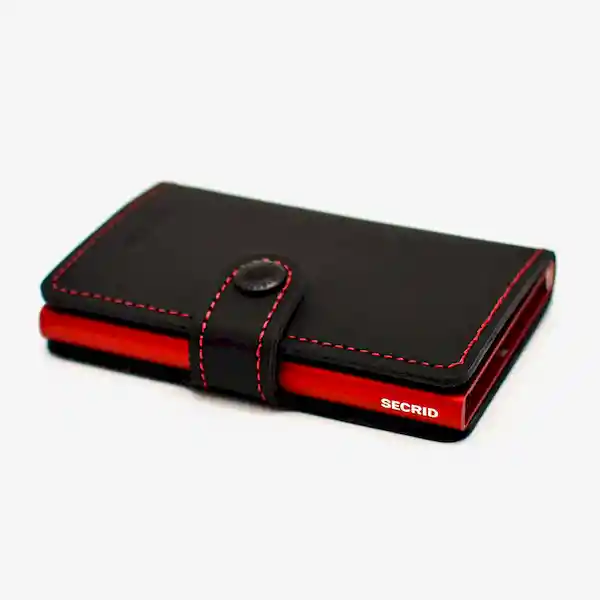 Secrid Billetera Mini Matte Negro Rojo