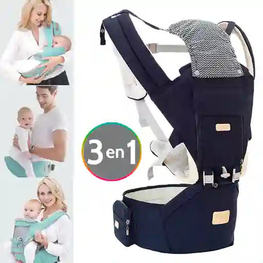 Cargador Canguro Silla Bebé 3 En 1 Ergonómico Azul Noche