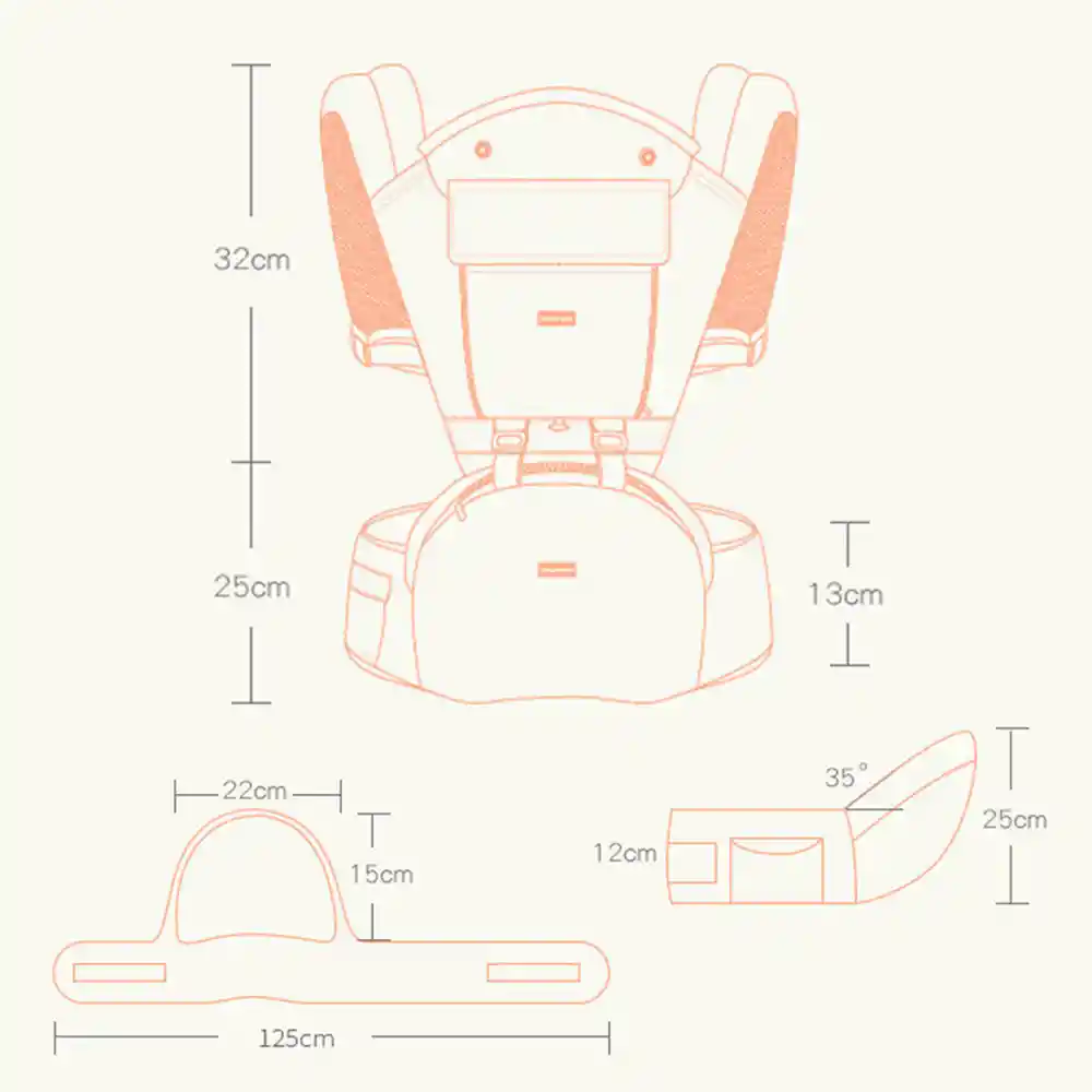 Cargador Canguro Silla Para Bebé 3 En 1 Ergonómico Beige