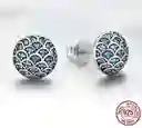 Aretes Topos Para Mujer Circones Azules En Plata 925