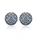Aretes Topos Para Mujer Circones Azules En Plata 925