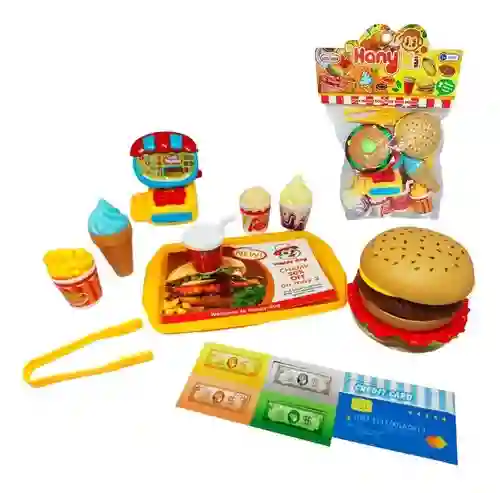 Kit Combo Comida Rapida Juguete Juego Cocina Chef Niños