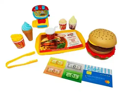 Kit Combo Comida Rapida Juguete Juego Cocina Chef Niños