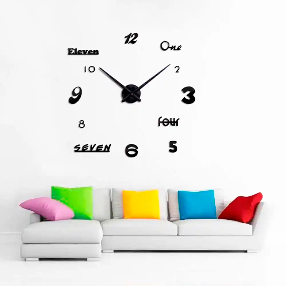 Reloj De Pared 3d Moderno Pequeño Numeros Inglés