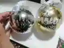 Bolas Navideñas Plateadas Personalizadas Con Deseos 8 Cms