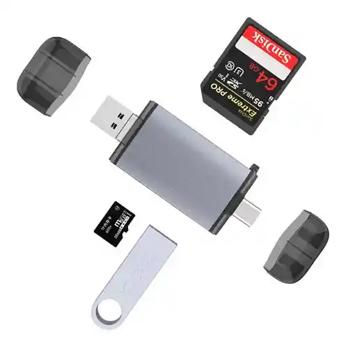 Lector De Memorias Sd Micro Sd Y Otg Tipo C 3 En 1 Multifunc