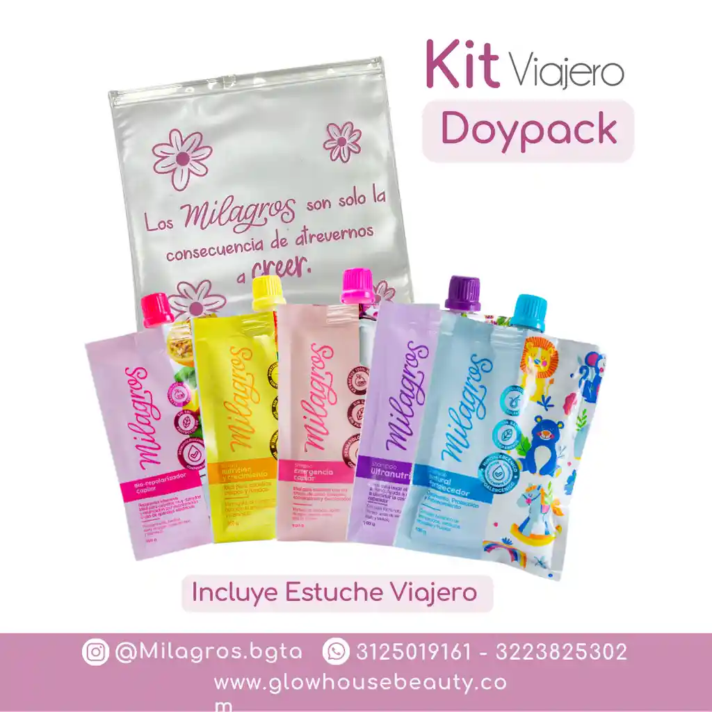 Kit Viajero Doypack Milagros Ghbeauty