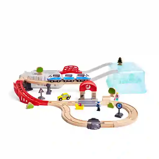 Pista De Trenes En Madera Juego De Construcción Para Niños