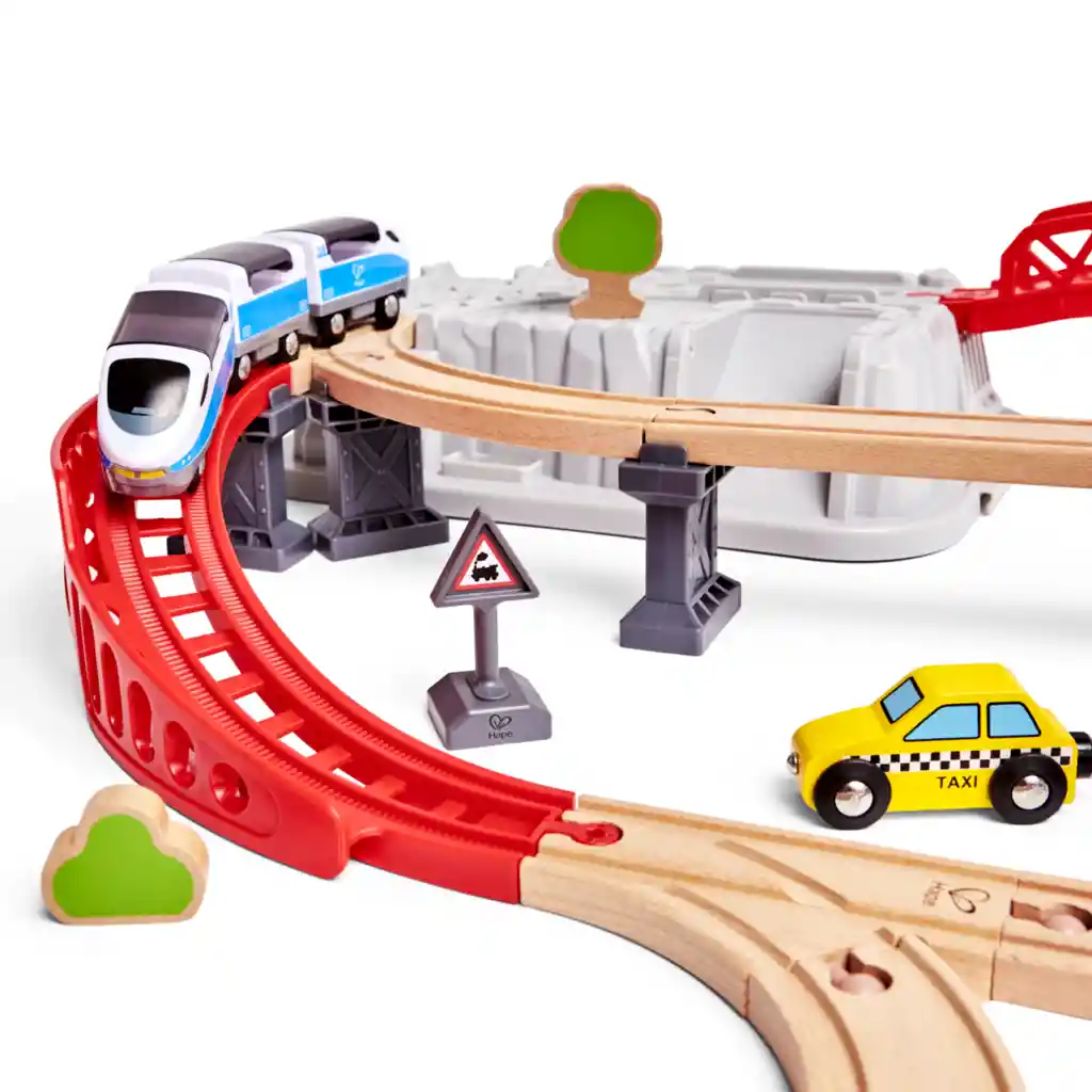 Pista De Trenes En Madera Juego De Construcción Para Niños