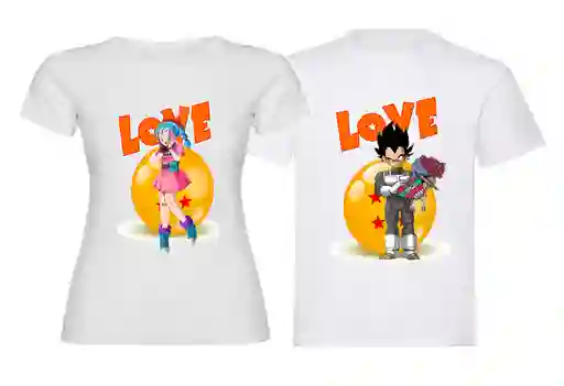 Camisetas Para Parejas Vegeta Y Bulma Love (2 Camisetas)