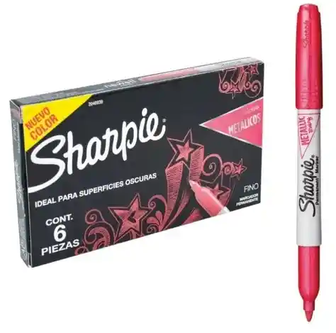 Sharpie Ruby Metalizado Especial Para Superficies Oscuras