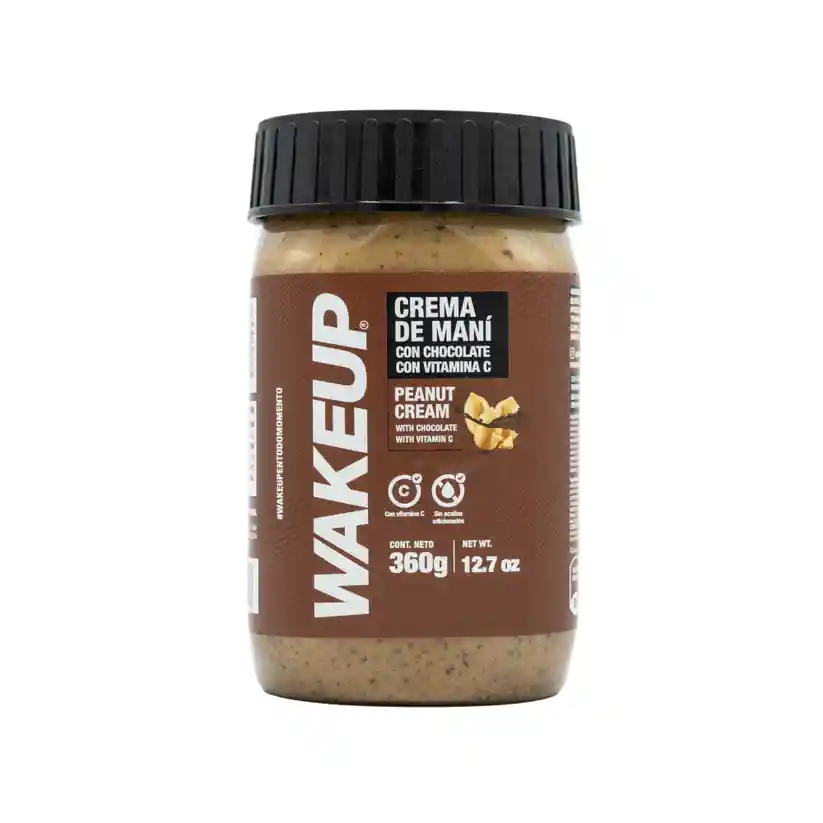 Crema De Maní Con Chocolate - Wakeup 360g