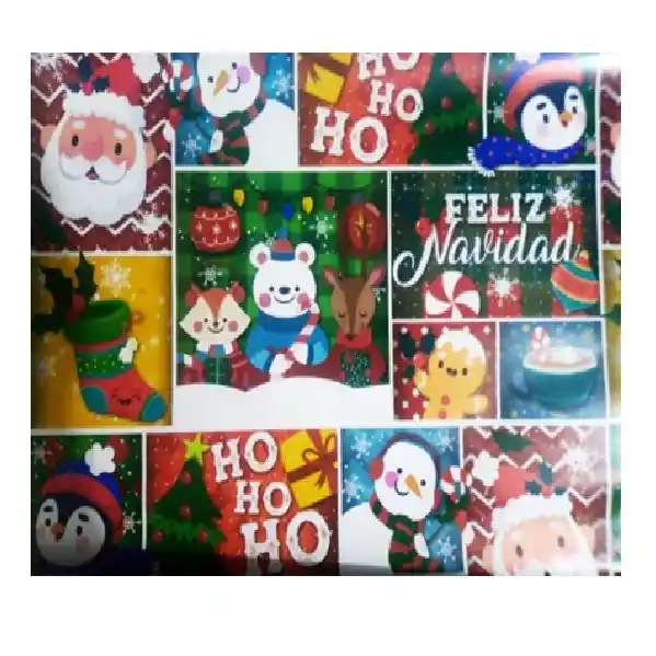 Papel Regalo Navideño Navidad En Cuadros Primavera