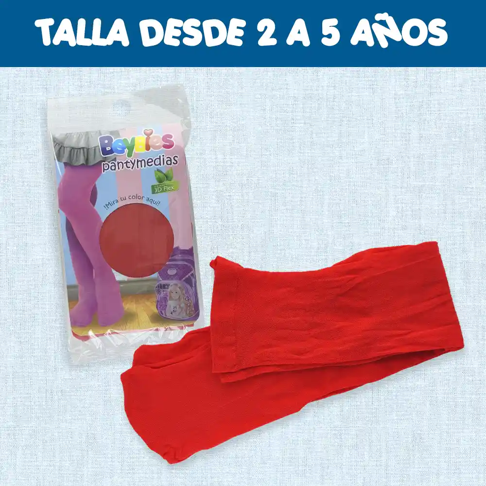 Panty-medias Veladas Niñas 3-4 Años Rojas