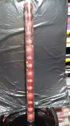 15 Bolas De Navidad Rojas (en El Tubo Vienen Escarchadas, Opacas Y Brillantes).