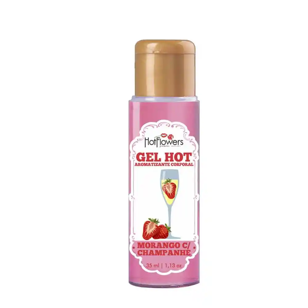 Gel Hot Aromatizante Morango Com Champanhe 35ml Hot Flowers