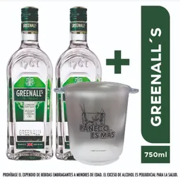  2 Botellas Ginebra  Greenalls  750 Ml+Hielera 