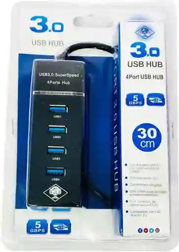 Multi Puerto Hub 4 Puertos Usb 3.0 Luz Led Para Windows-mac