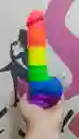 Dildo O Consolador De Silicona Arcoiris Con Chupa, Webcam, Consolador Arcoiris