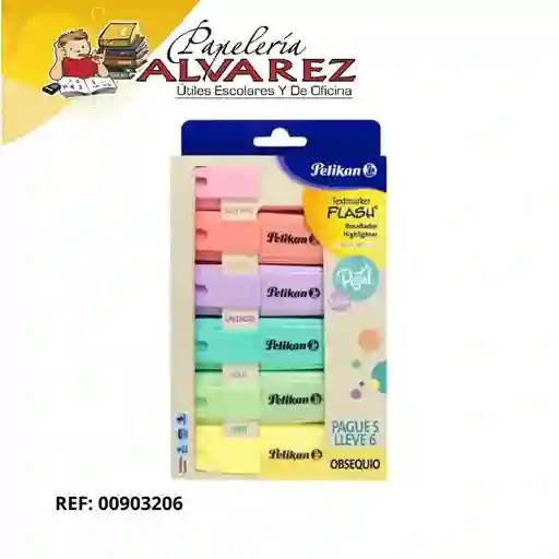 Resaltador Pelikan Pastel Flash X 6
